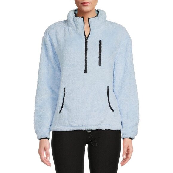 No Boundaries Light Blue Plush Quarter Zip Pullover Sweatshirt XL - Picture 1 of 4